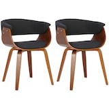 thumbnail of Set van 2 Eetkamerstoelen Bruce stof walnoot/zwart