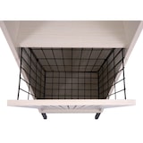 thumbnail of Hochschrank HWC-O42, Badschrank Badregal Badezimmer Schrankfächer Wäschekorb, MDF Melamin 174x39x30cm ~ Holzoptik beige