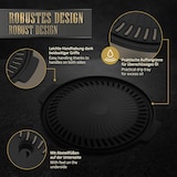 thumbnail of BBQ#BOSS Grillplatte Ø32 cm – Gusseisen, gerippte Plancha mit zwei Griffen, Pfanne für Gas-, Kohle- & Elektrogrill, Gussplatte Grillpfanne