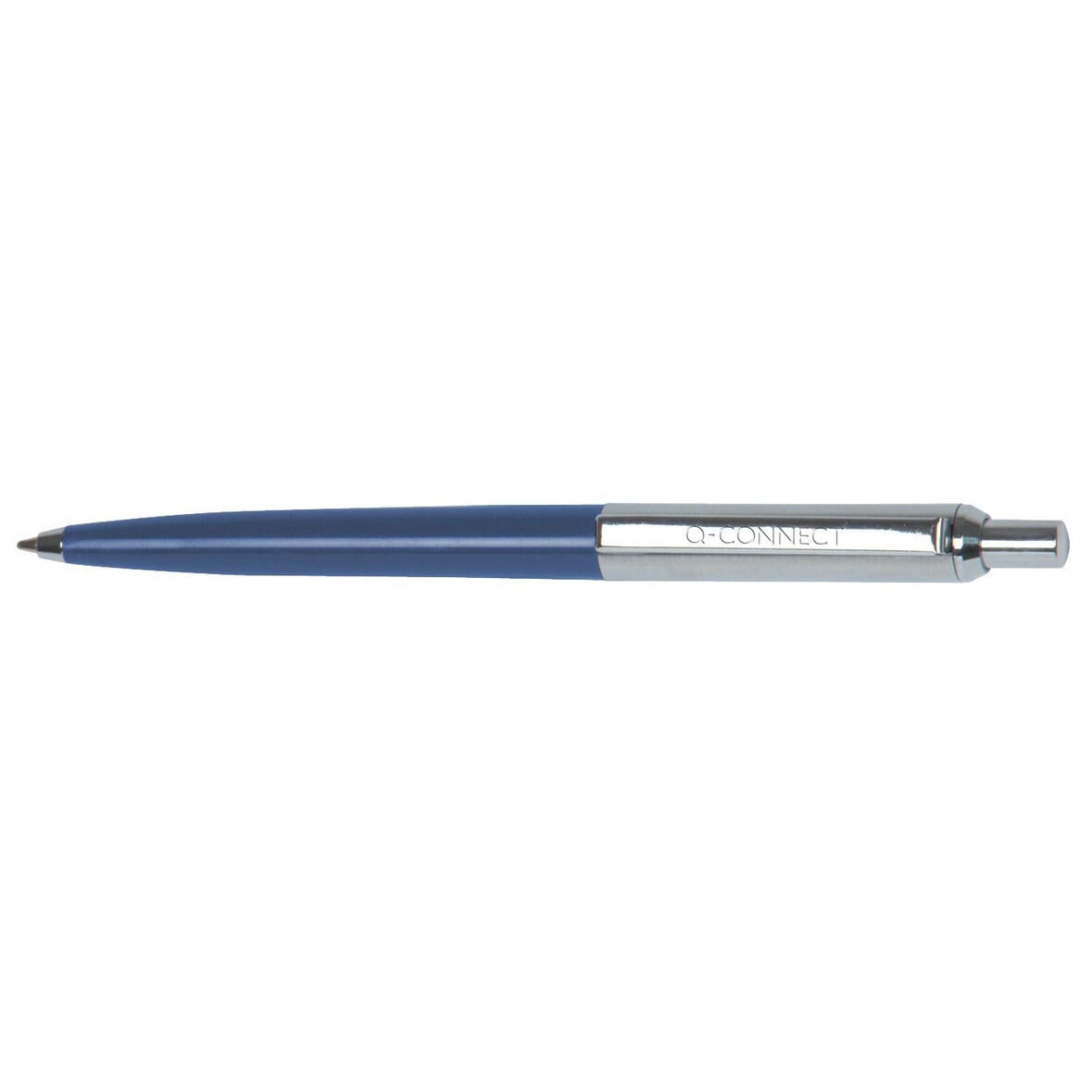 Q-Connect® KF18623 Druckkugelschreiber - M, blau/silber