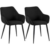 thumbnail of Set van 2 eetkamerstoelen Luena zwart/Stof