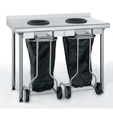 thumbnail of Tournus afvalsorteertafel met opstand met 2 schachten inclusief mobiele prullenbak