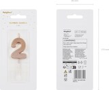 thumbnail of Geburtstagskerze Zahl 2 Zahlenkerze 4,5cm Kuchenkerzen Tortenkerzen Geburtstag Jubiläum Jahrestag Partydeko Geburtstag Tortendeko Rosegold