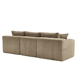 thumbnail of Merax Modulares Cord-Sofa Set – 2-Sitzer mit Chaiselongue, 5 Kissen, Seitentaschen & Getränkehalter, Khaki
