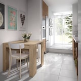 thumbnail of Dmora Consolle Compton, Tavolo da pranzo allungabile, Tavolo con allunghe multiuso estensibile fino a 10 posti, 51/237x90h78 cm, Rovere