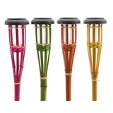 thumbnail of LED Solar Gartenfackel Bambus simulierter Flammeneffekt pink Solarfackel Garten