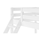 thumbnail of Doppel-Etagenbett 140x200 und 90x200 Erwachsenen-Stockbett Kiefer Massivholz weiß V-60.18W-09-14 Rollrost und Matratze inkl.