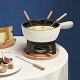 thumbnail of La Fonderie 1890 6-Personen Mont Blanc Fondue-Set aus Gusseisen, Käse- und Schokoladenfondue, 6 Gabeln Kapazität 1.8L