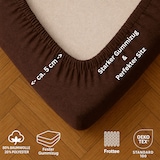 thumbnail of EXKLUSIV HEIMTEXTIL Frottee Spannbettlaken Rundumgummizug Marke 70 x 140 cm Schokobraun 80% Baumwolle 20% Polyester  Öko - Tex Zertifiziert Bed-Sheet