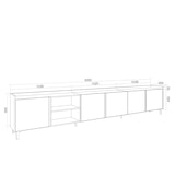 thumbnail of TV-Schrank, Lowboard, 309x61x35 cm, Für TV-Geräte bis zu 80", Industriedesign, Eiche Schwarz