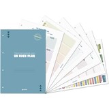 thumbnail of Pasta rosa claro de 4 argolas PP A4 com recarga, separadores, envelope reutilizável, autocolantes e folhas de planificação "LIKE3".