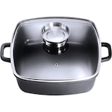 thumbnail of Kopf Bräter Santorin (Aluguss, 3,8 Liter, inkl. Glasdeckel mit Aromaknopf, Induktion) schwarz