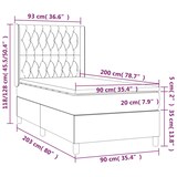 thumbnail of vidaXL Boxspringbett mit Matratze & LED Dunkelbraun 90x200 cm Stoff