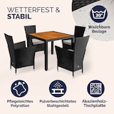 thumbnail of CASARIA® Polyrattan Gartenmöbel Set 90x90cm Esstisch Akazie Schwarz