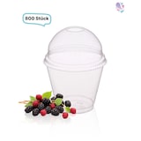 thumbnail of SET: Smoothie Cups 225ml + Deckel mit Loch - 800 Stück, transparentes recyceltes PET