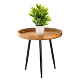 thumbnail of Beistelltisch Holz rund Couchtisch Wohnzimmer Tisch Metalbeine Holzplatte massiv : Durchmesser 50 - Höhe 48 cm