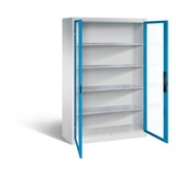 thumbnail of C+P Werkstattschrank mit Fenster | HxBxT 195x120x50cm | Lichtgrau/Lichtblau von PROREGAL