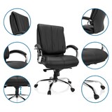 thumbnail of Silla de oficina / sillón ejecutivo XXL H 100 tejido negro hjh OFFICE