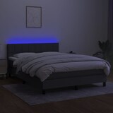 thumbnail of vidaXL Boxspringbett mit Matratze & LED Dunkelgrau 140x200 cm Stoff