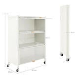 thumbnail of COSTWAY prateleira de cozinha de 4 níveis com rodas, suporte de microondas com portas de PC dobradiçadas e painel traseiro removível