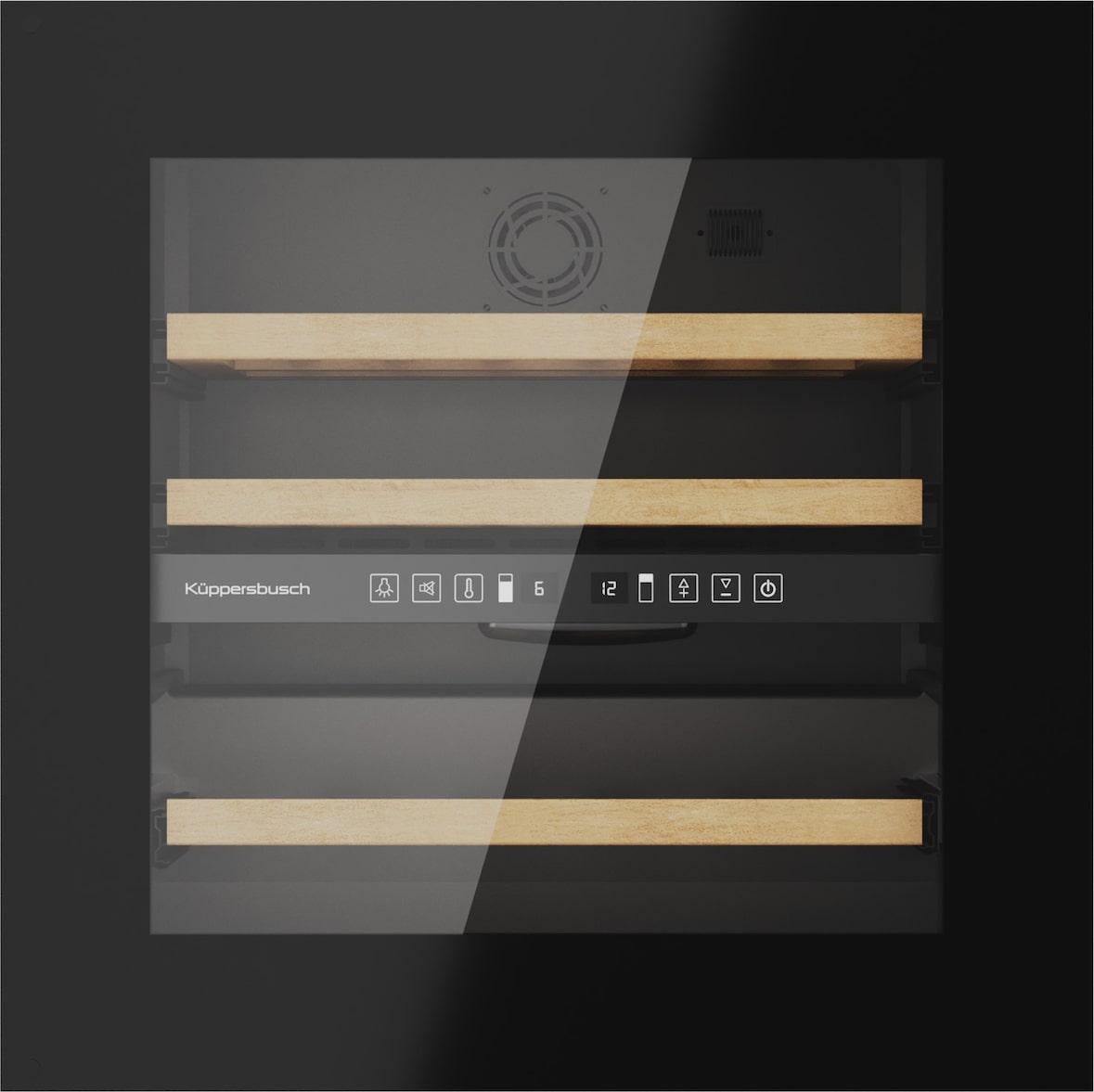 Küppersbusch Einbau-Weinklimaschrank mit 2 Temperaturzonen für bis zu 30 Flaschen und Touch-To-Open Türöffnung FWK6862.0S