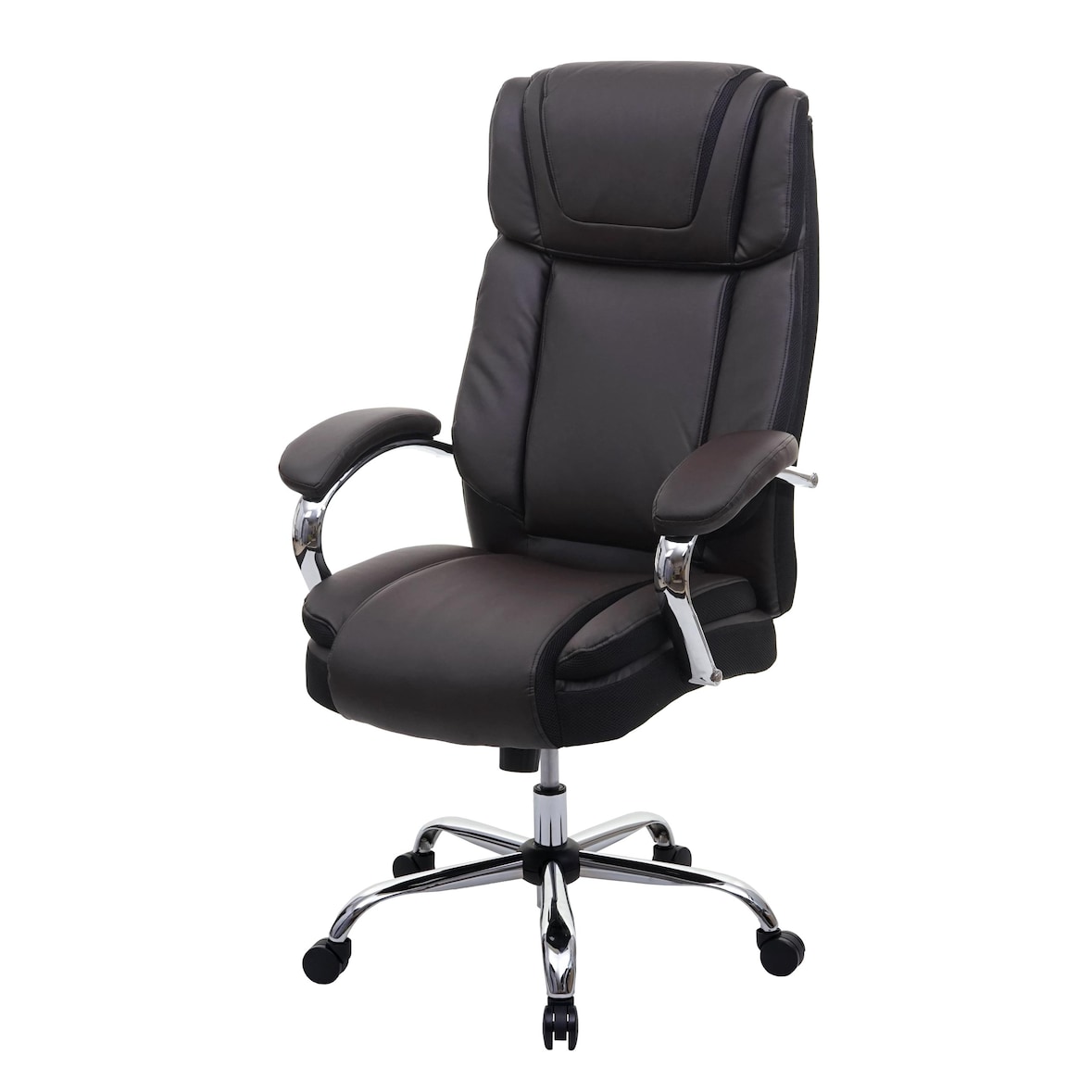 XXL Bürostuhl HWC-H94, Drehstuhl Schreibtischstuhl Chefsessel, 220kg belastbar Federkern Kunstleder ~ braun