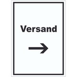 thumbnail of Versand Aufkleber mit Text und Richtungspfeil rechts Lieferung shipping hochkant A0 (841x1189mm)