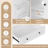 thumbnail of Badezimmerschrank 76x46x87 cm mit Waschbecken, Weiß, mit Massivholzbeinen und feuchtigkeitsbeständigen Eigenschaften