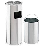 thumbnail of SVITA 30L Standaschenbecher Eimer Aschenbecher Mülleimer Ascher 60x25cm Silber
