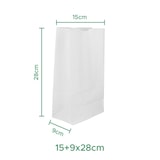 thumbnail of MONOUSO - Papieren Zak Zonder Handvat Kraft Wit 50g/m² 15+9x28cm (25 Stuks)