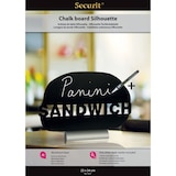 thumbnail of Securit® Pizarra de mesa - Silueta Sandwich - Base de aluminio - Rotulador de tiza incluido