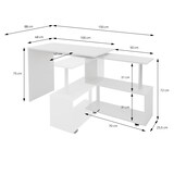 thumbnail of ML-Design Eckschreibtisch Weiß Hochglanz, 150x88x75 cm, L-Form Schreibtisch mit drehbarer Winkelkombination & 4 Rollen, Arbeitstisch für Home Office