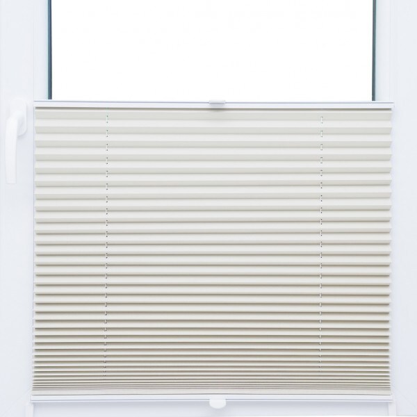 Thermo Black Out Plissee 100x200 cm beige silber metallic 100% Verdunkelnd