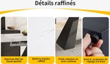 thumbnail of Ausziehbarer Esstisch 159x74x77 cm Weiß+Schwarz mit Marmoroptik Tischplatte, MDF Tisch, Carbonstahl Beine, Metallschienen System