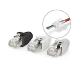 thumbnail of Nedis RJ45-Stecker - RJ45 Pass Through - Festes/verseiltes FTP CAT6a - Gerade - Vergoldet - 10 Stück - Polycarbonate - Grau / Schwarz / Weiss - Box