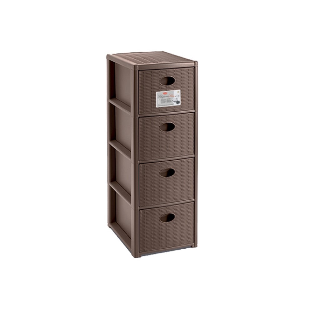 Stefanplast-Cassettiera Elegance Slim 4 Cassetti Tortora