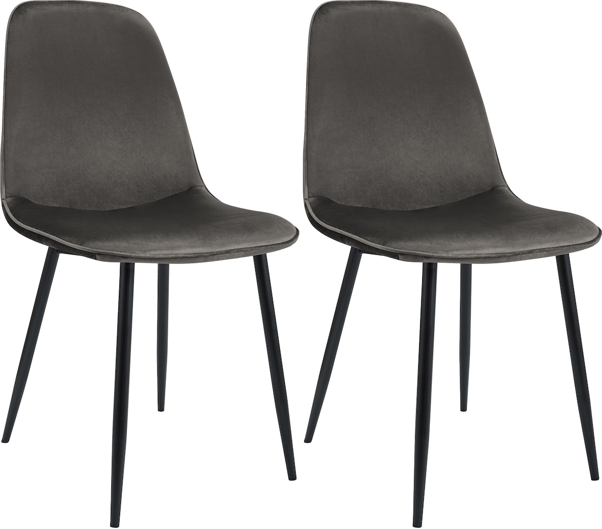 2er Set Esszimmerstuhl Maryam anthrazit/Samt