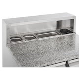 thumbnail of GastroHero Pizzatisch ECO 900 mit Granitplatte Kühltisch 2 Türen 900x700 mm Pizza Vorbereitungstisch für 5x GN 1/6 Behälter Umluftkühlung +2 bis +8 °C