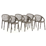 thumbnail of Set van 6 stapelbare stoelen AMBRA van polypropyleen met glasvezel, voor buiten en tuin, bar en restaurant, modern design voor keuken – Taupe