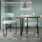 thumbnail of ML-Design – Esszimmerstühle 2er Set Grün | Teddystoff, Rückenlehne, schwarze Metallbeine, ergonomische Küchen- & Wohnzimmerstühle