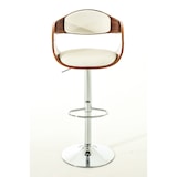 thumbnail of Banco de bar em couro sintético Kingston nogueira/branco