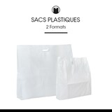 thumbnail of Witte HDPE plastic tas met uitsnijdingen 70 + 30 x 65 cm per 200 - Gimex