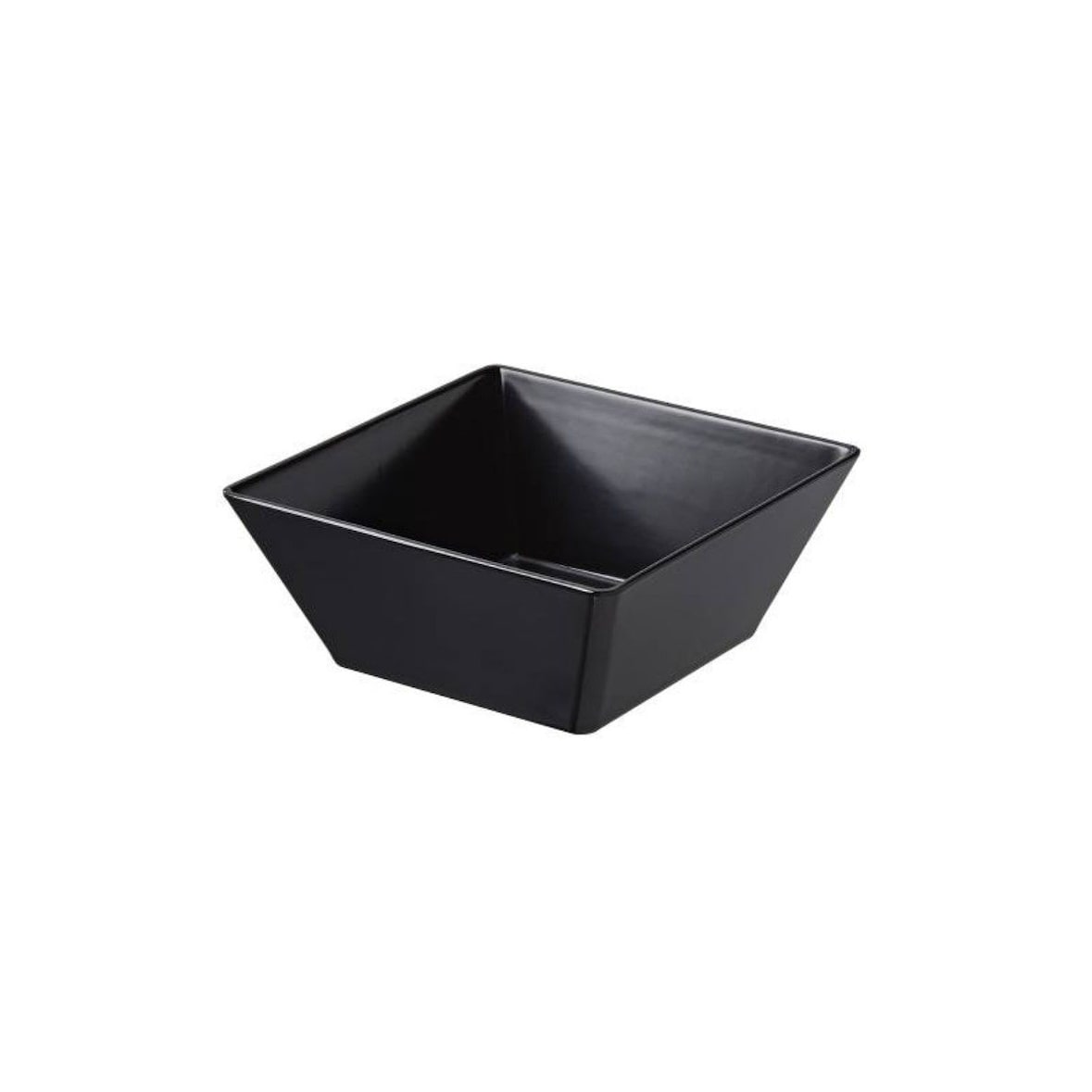 NS CALIDAD  Schwarze quadratische Melamin-Salatschüssel 24 x 24 x 10 cm. 3 Liter (Packung mit 6 Einheiten)