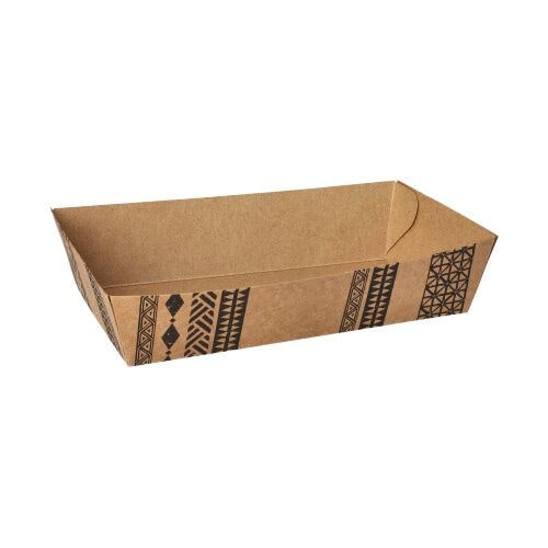 480 Snacktrays, Pappe 3,8 cm x 8,5 cm x 15,5 cm braun "Maori" extra groß