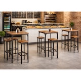 thumbnail of Set de mesa alta cuadrada de 110 cm y 2 taburetes en nogal marrón Mod. VIAREGGIO de Yelloo