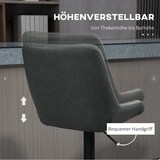 thumbnail of 2er Set Barhocker höhenverstellbar mit Rückenlehne Dunkelgrau 59x51x117 cm Kunstlederbezug Stahlgestell mit Fußstütze für Küche