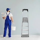 thumbnail of Rijoka Aluminium Haushaltsleiter Mit Aufbewahrungshaube – 4 Stufen – Anti-Rutsch – bis 150kg Belastung