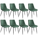 thumbnail of tectake Lot de 8 chaises Rembourrées aspect velours Ergonomique vert foncé - 404932