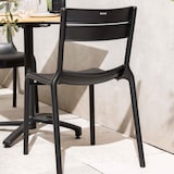 thumbnail of Juego de 4 sillas de plástico negro para terraza