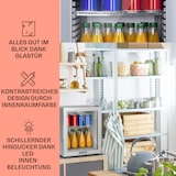 thumbnail of Brooklyn 32 Mini-Kühlschrank Glastür LED Ablage Silber
